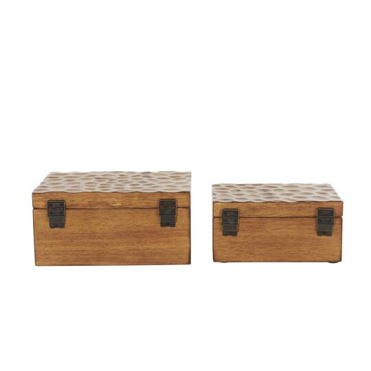 Brown Textured Concave Honeycomb Storage Box Set